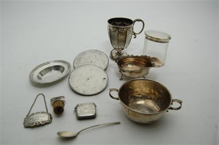 Appraisal: A mixed group of Victorian and other silver items including