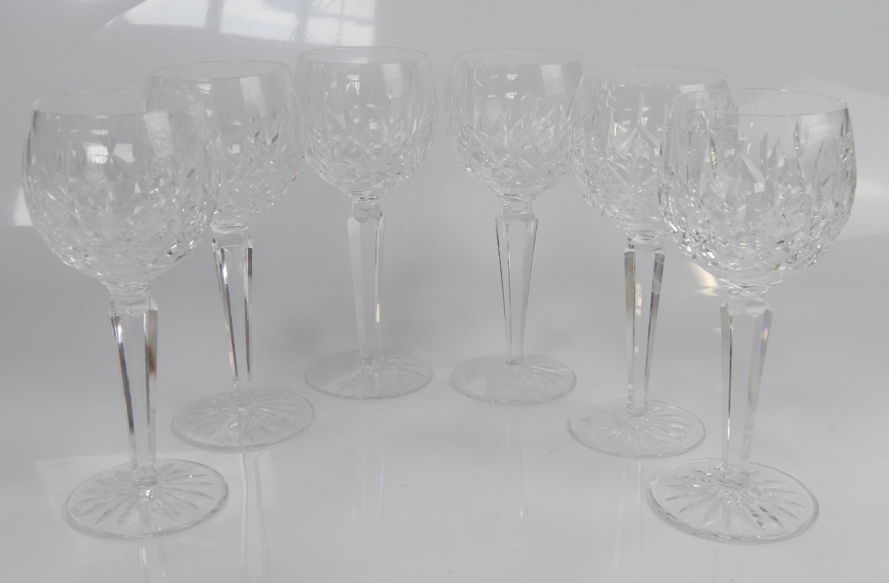 Appraisal: A set of six cut Waterford hock glasses