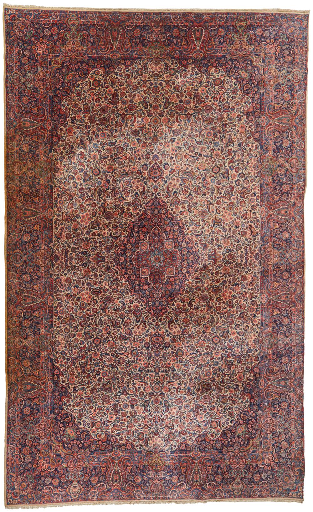 Appraisal: A Persian Kashan Rug Mid- th Century Wool on cotton