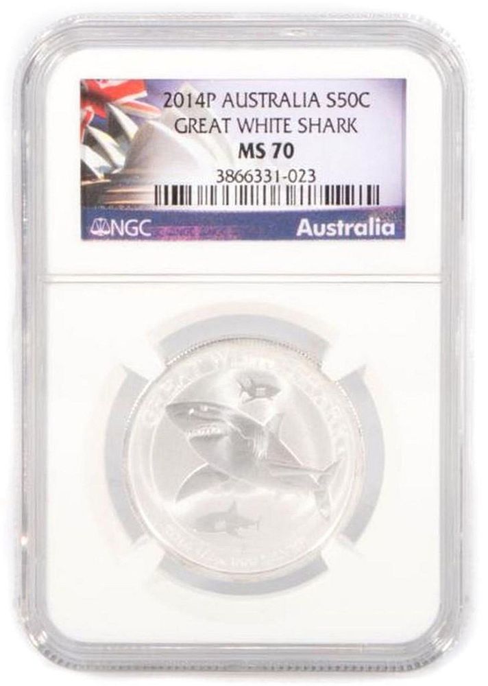 Appraisal: Australian silver great white shark half ounce silver coin P