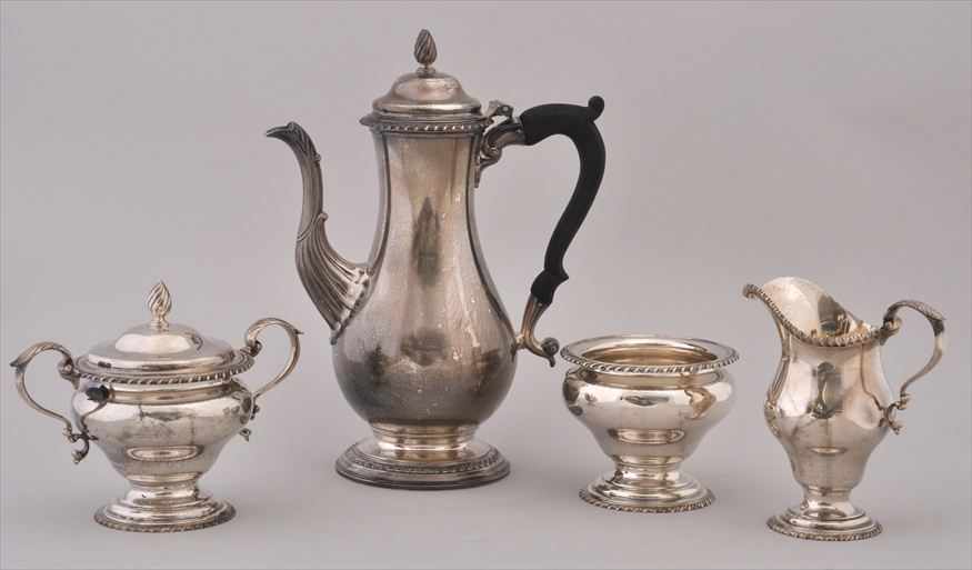 Appraisal: BLACK STARR FROST SILVER FOUR-PIECE COFFEE SET After a circa