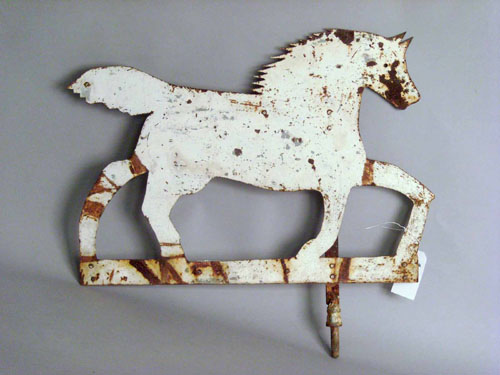 Appraisal: Sheet iron horse weathervane h w