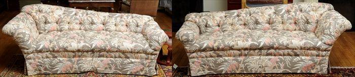 Appraisal: Pair of Contemporary Chintz-Upholstered Sofas Each x in