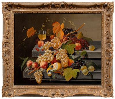 Appraisal: Painting manner of Severin Roesen still life of fruit and