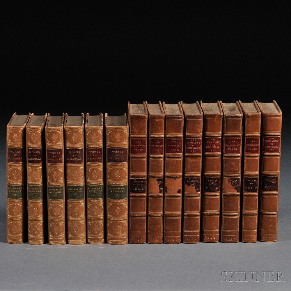 Appraisal: Decorative Bindings Thirty-nine Volumes Sets of Chaucer Trollope Goethe Smollett