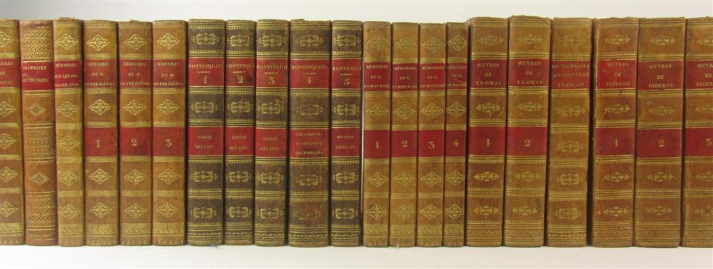 Appraisal: French Bindings volumes including Montesquieu C de S Oeuvres Paris