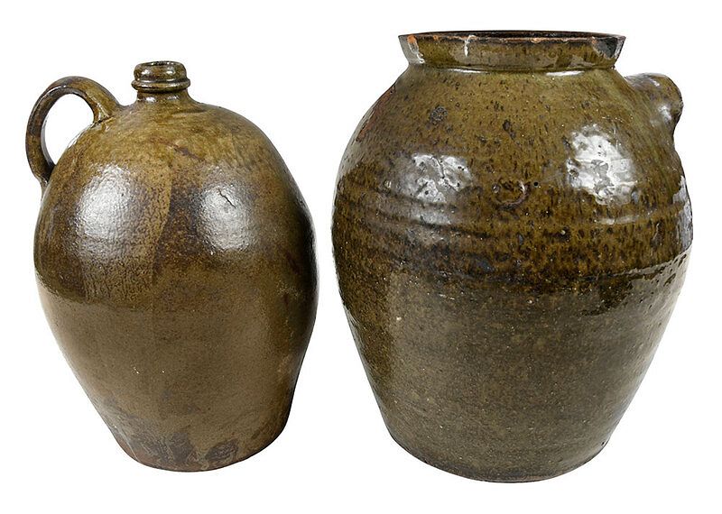 Appraisal: Two Pieces of Landrum Attributed Stoneware possibly attributed to B