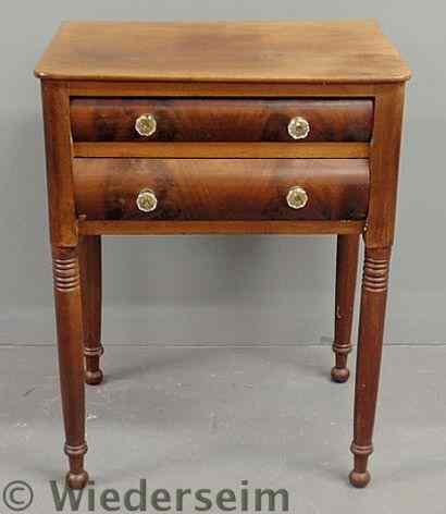 Appraisal: Sheraton mahogany two-drawer work table h x w