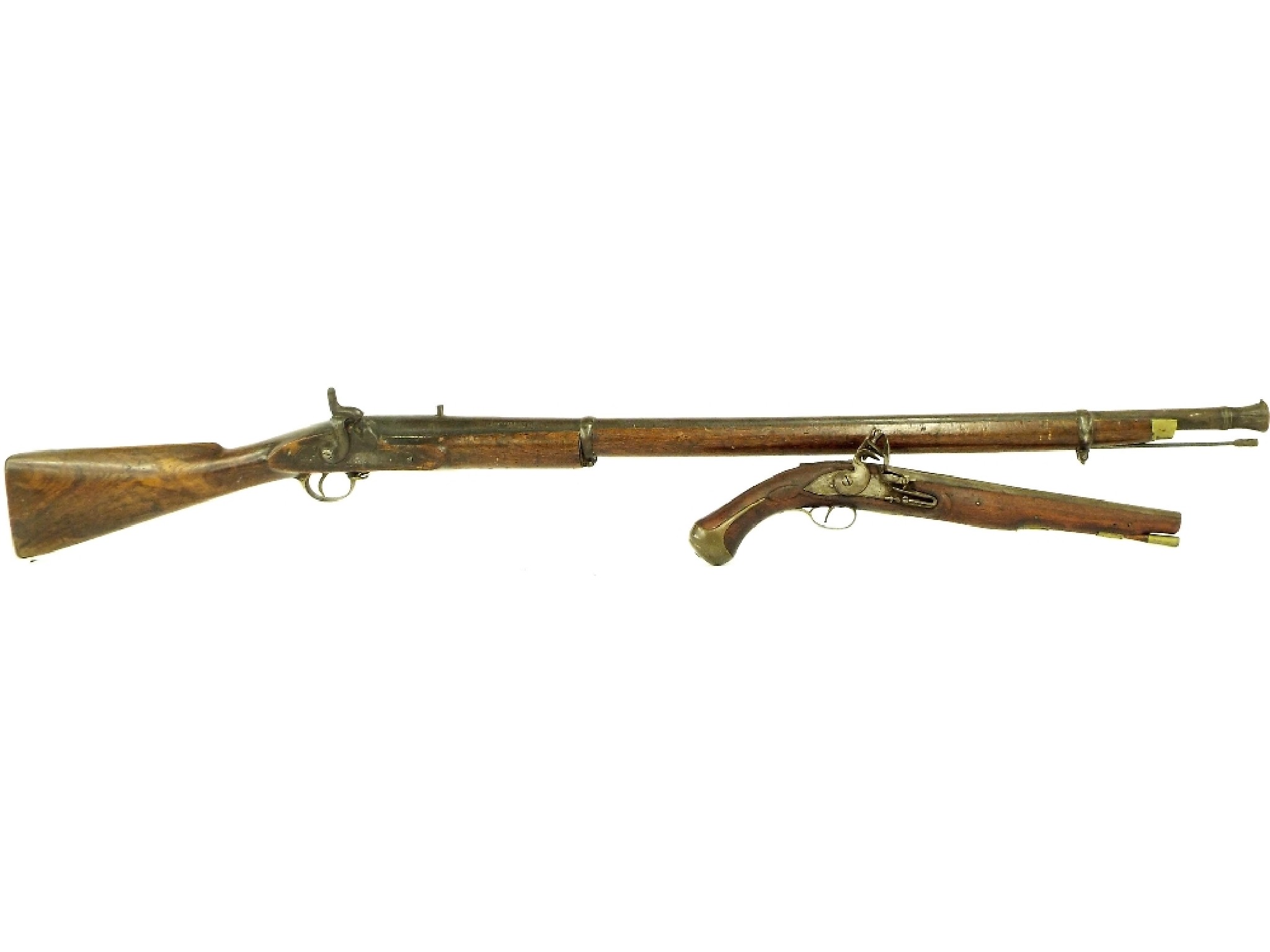 Appraisal: Antique style flintlock pistol long together with an antique style