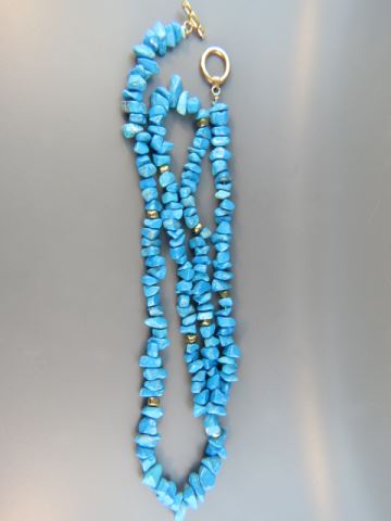 Appraisal: Turquoise Necklace rich natural beads long