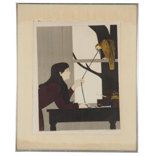 Appraisal: Will Barnet signed color lithograph Will Barnet signed color lithograph