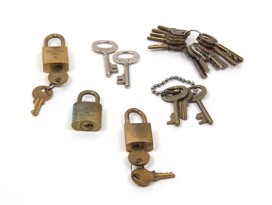 Appraisal: Sale Lot An Assortment of Keys and Padlocks consisting of