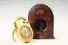 Appraisal: GILT TRAVEL CLOCK - Gilt Bronze Padlock Form Travel Clock