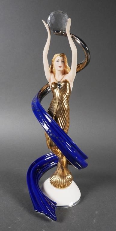 Appraisal: Porcelain hand painted sculpture Galaxy in Gold by Franklin mint