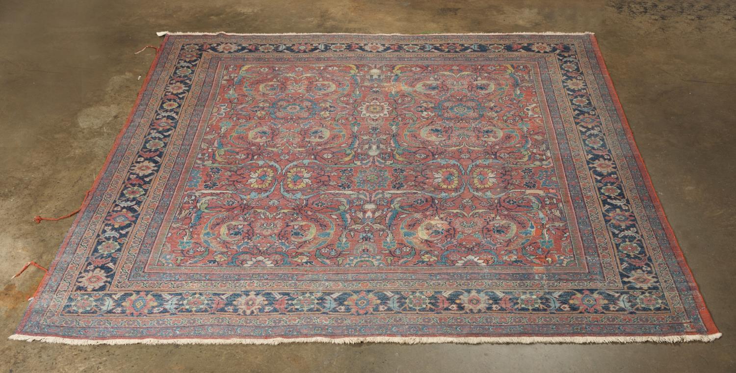 Appraisal: HAND KNOTTED WOOL HERIZ RUG X Hand knotted wool Heriz