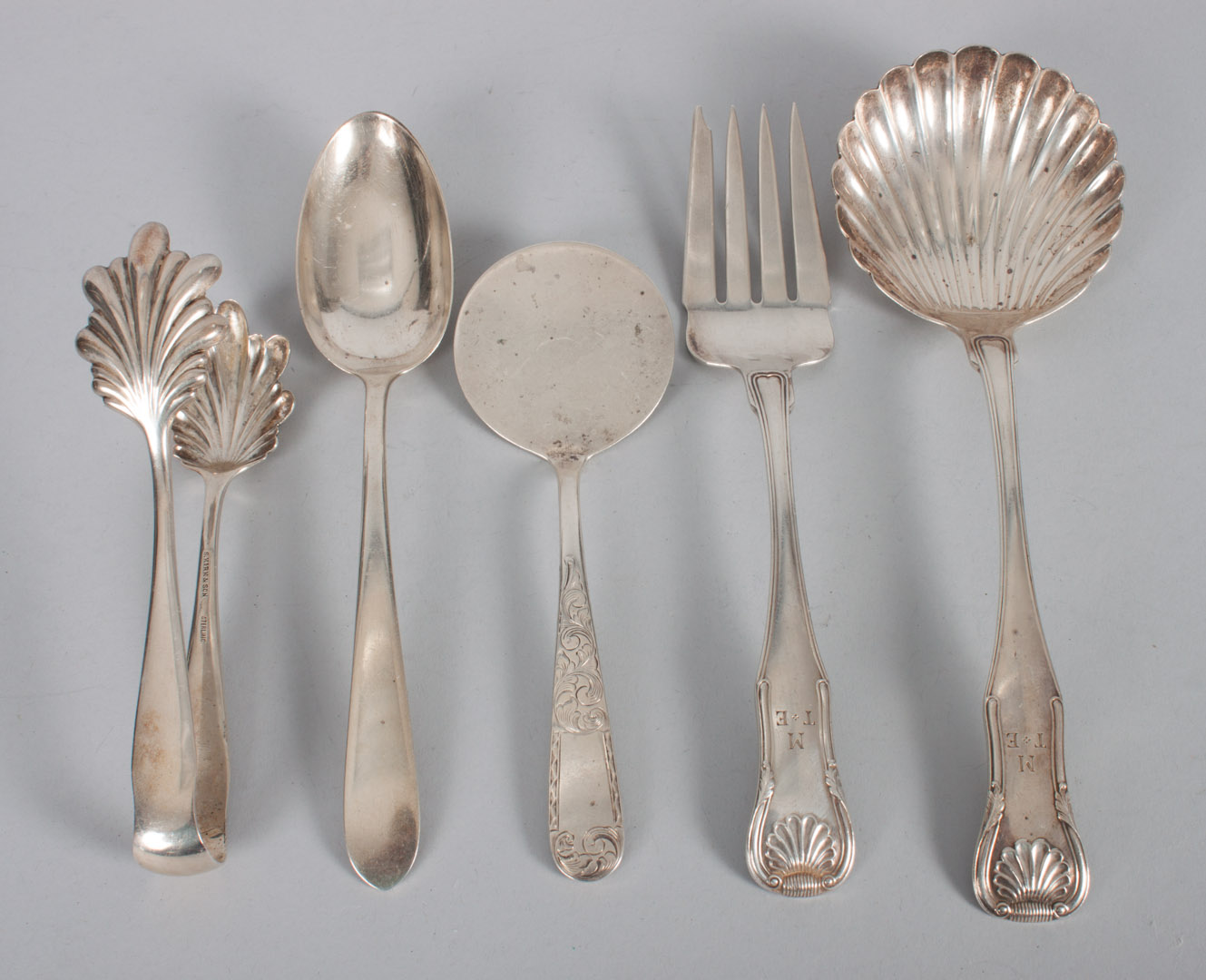 Appraisal: Five Kirk sterling silver serving flatware pieces including Kings meat