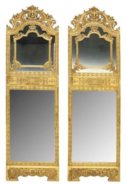 Appraisal: pair French Napoleon III giltwood wall mirrors late th c