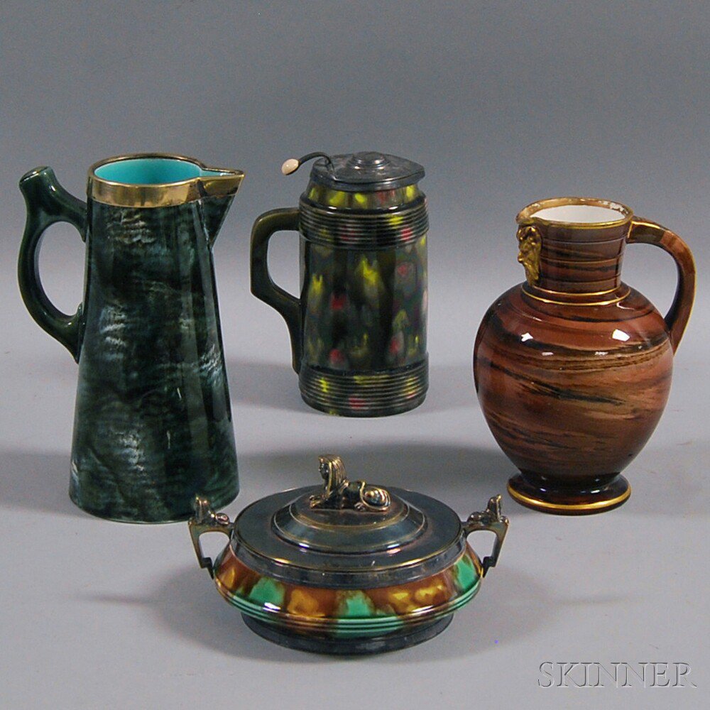 Appraisal: Four Wedgwood Majolica Items England second half th century a