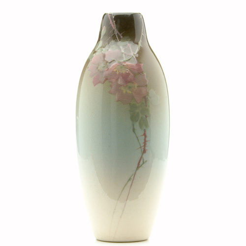 Appraisal: WELLER Eocean ovoid vase beautifully painted by Levi Burgess with