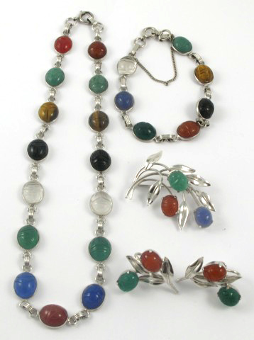 Appraisal: FIVE ARTICLES OF INTEGLIO GLASS JEWELRY including a necklace bracelet