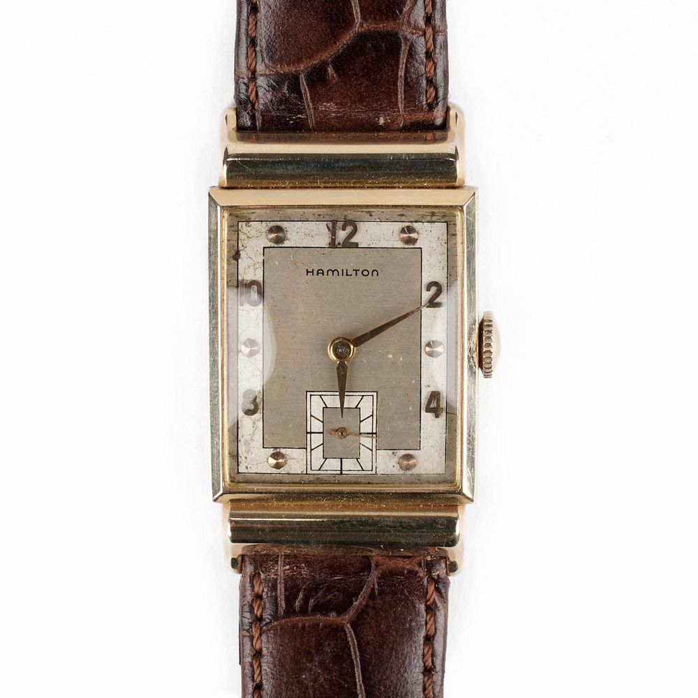 Appraisal: Hamilton K Gold Square Wristwatch Hamilton Watch Co Lancaster Pennsylvania