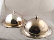 Appraisal: A pair of silver plated dishes stamped 'Italia' and with