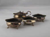 Appraisal: A matching set of three late Victorian sterling silver oval