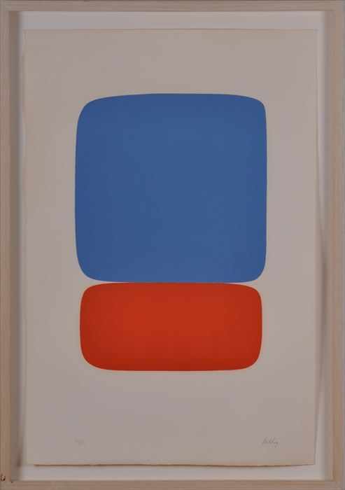 Appraisal: ELLSWORTH KELLY b RED BLUE Lithograph in colors x in