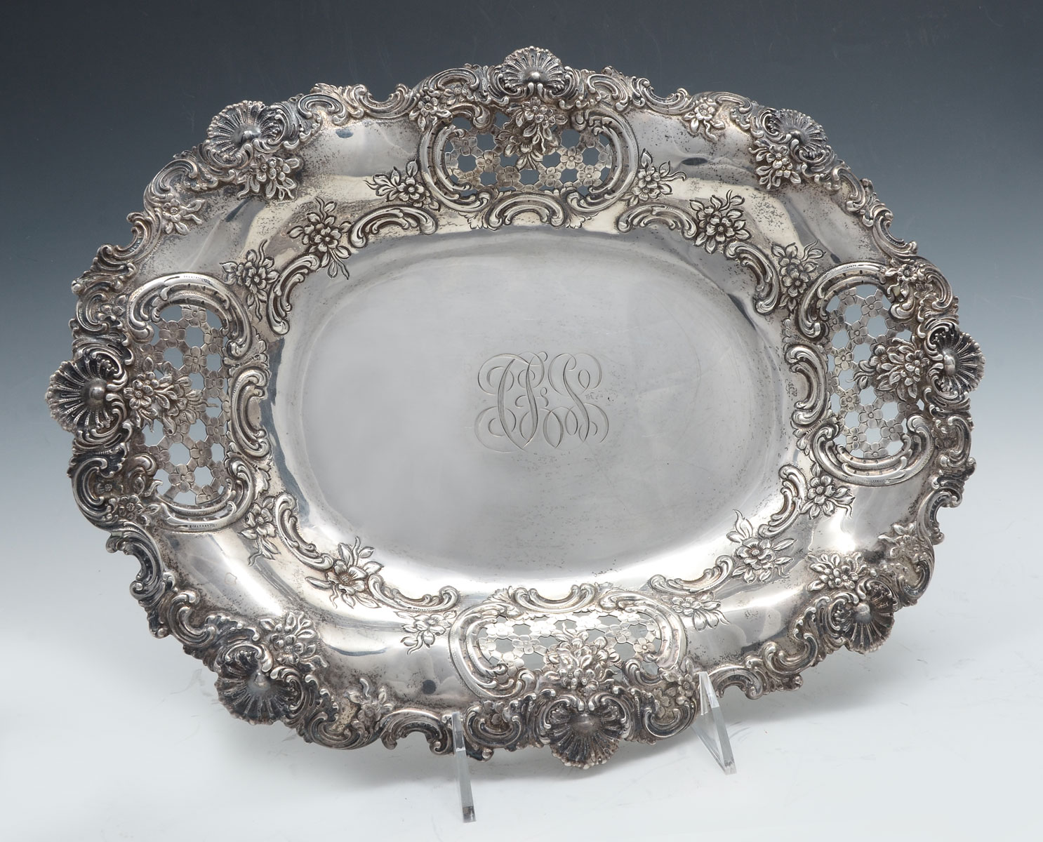 Appraisal: LARGE TIFFANY SILVER RETICULATED BOWL Approx Troy ounces Sterling Reticulated