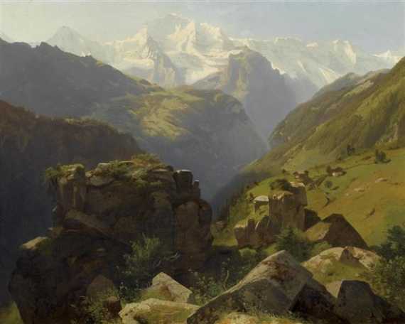 Appraisal: CALAME ALEXANDRE Vevey - Menton View of the Jungfrau over