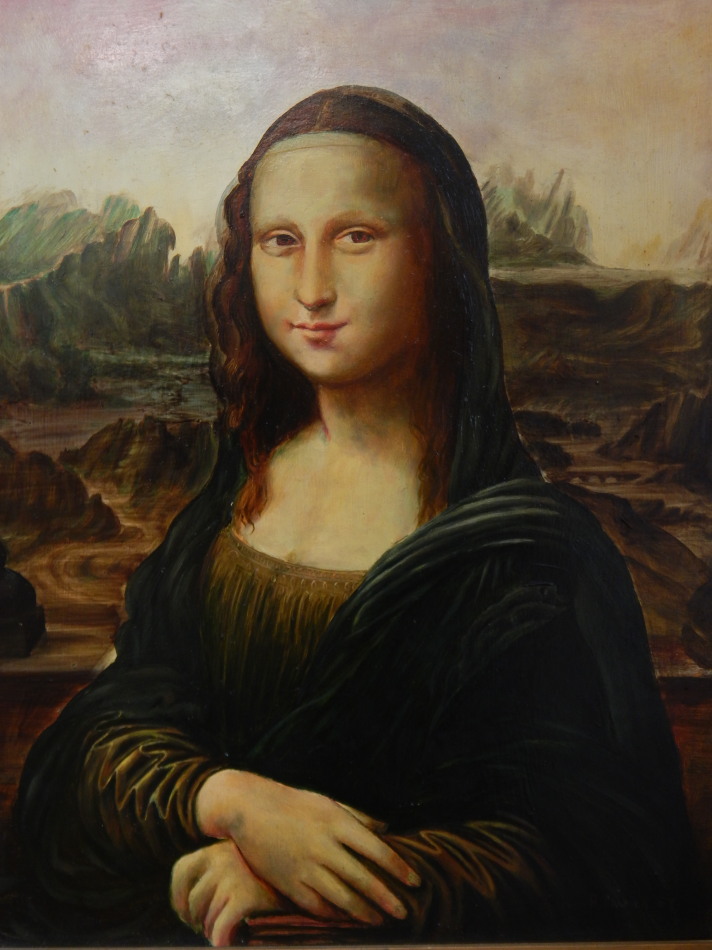 Appraisal: After Leonardo Da Vinci Mona Lisa oil on board cm