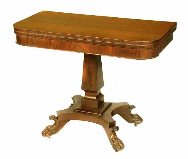 Appraisal: A WILLIAM IV MAHOGANY FOLD OVER TEA TABLE on square