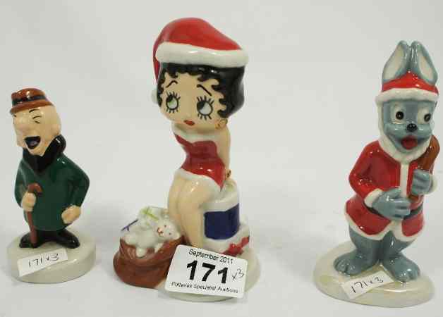 Appraisal: Wade Figures Betty Boop Christmas Surprise Arthur Hare Santhar Paws