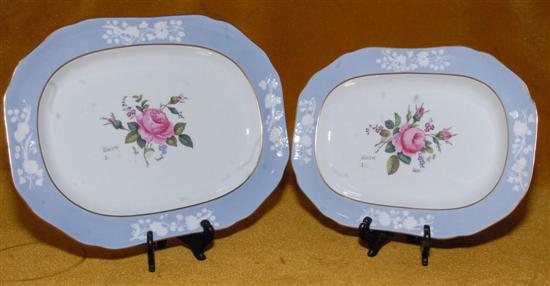 Appraisal: SPODE BONE CHINA OBLONG PLATTERS Maritime Rose pattern x Provenance