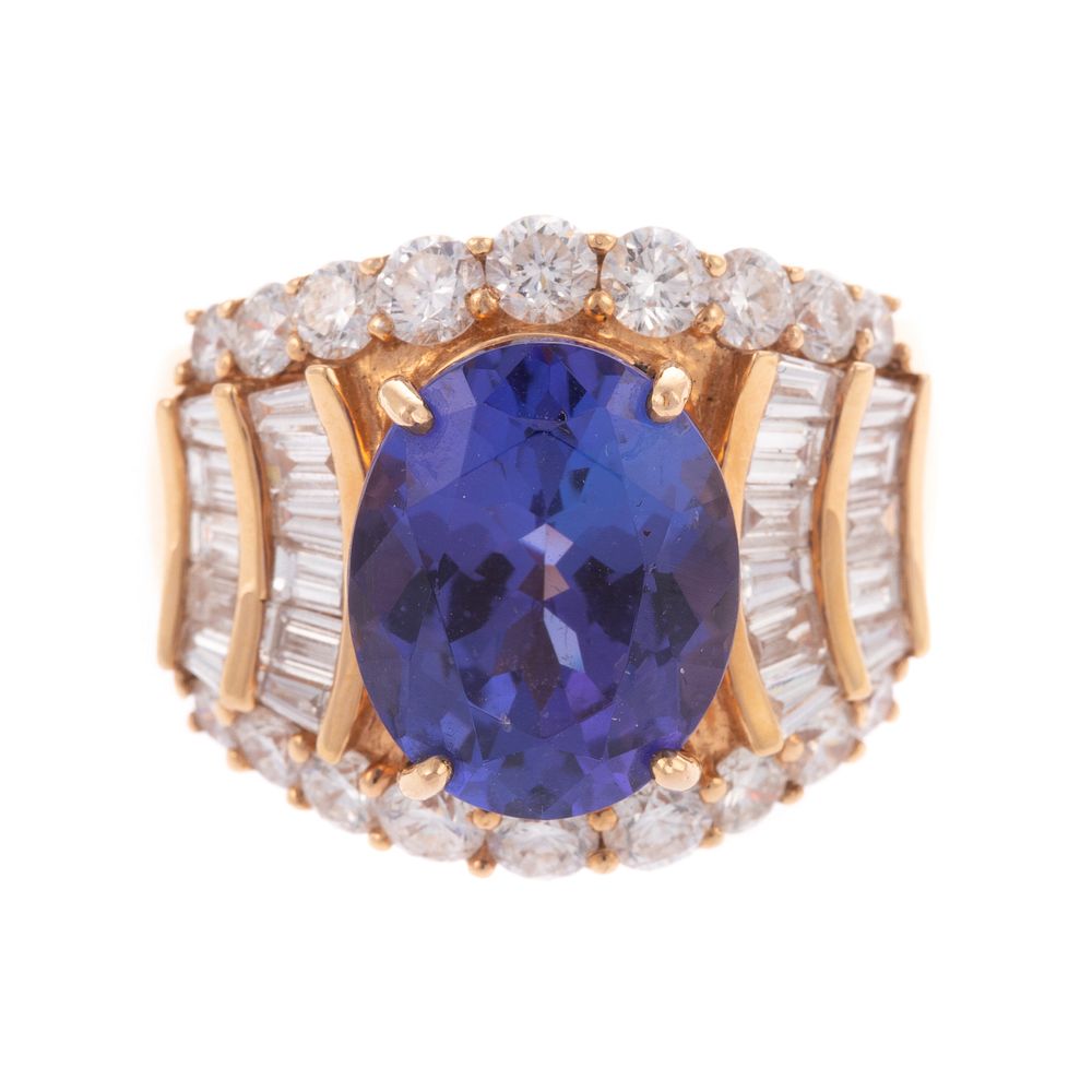 Appraisal: A ct Tanzanite Diamond Ring in K K yellow gold