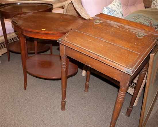 Appraisal: Two federal style inlaid mahogany side tables and an American