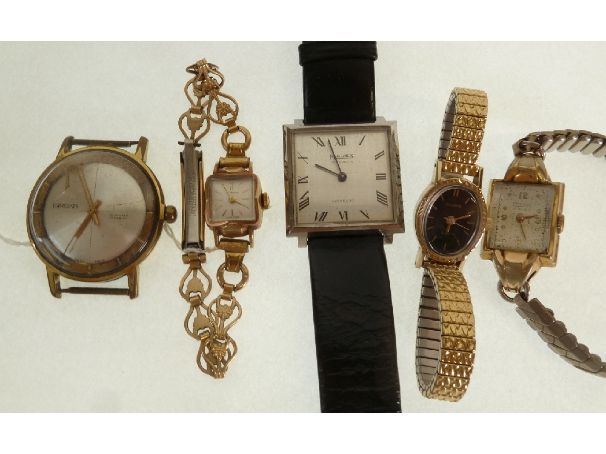 Appraisal: LADY'S WALTHAM CT GOLD CASED WRIST WATCH jewel movement square