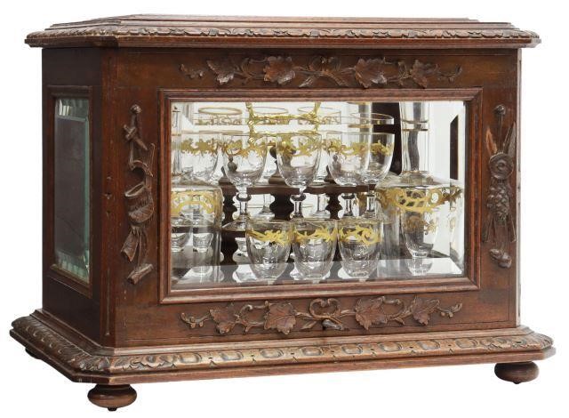 Appraisal: French cave a liqueur late th c carved walnut case