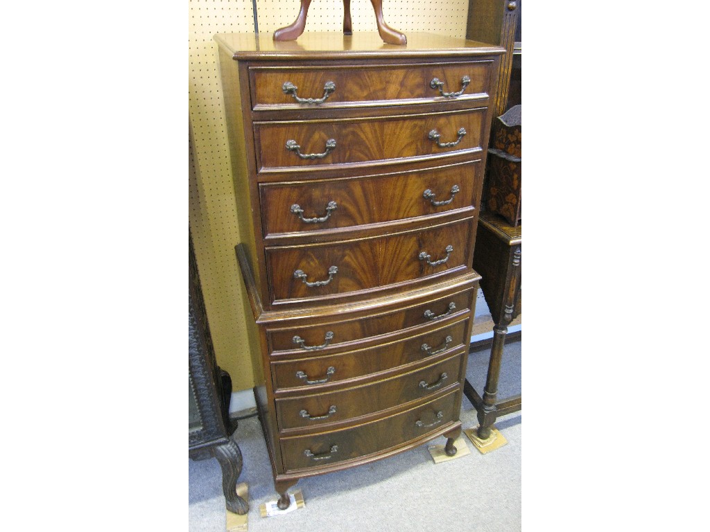 Appraisal: Mahogany bow fronted tallboy