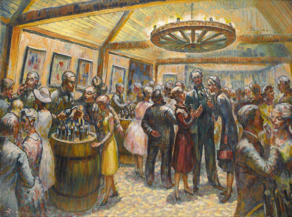 Appraisal: BERIC YOUNG - THE WINE TASTING signed and dated '