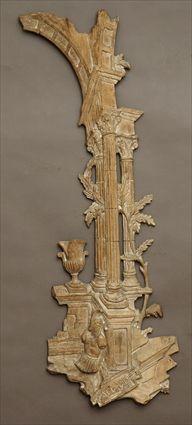 Appraisal: Italian Carved Wood Classical Ruin Wall Ornament in