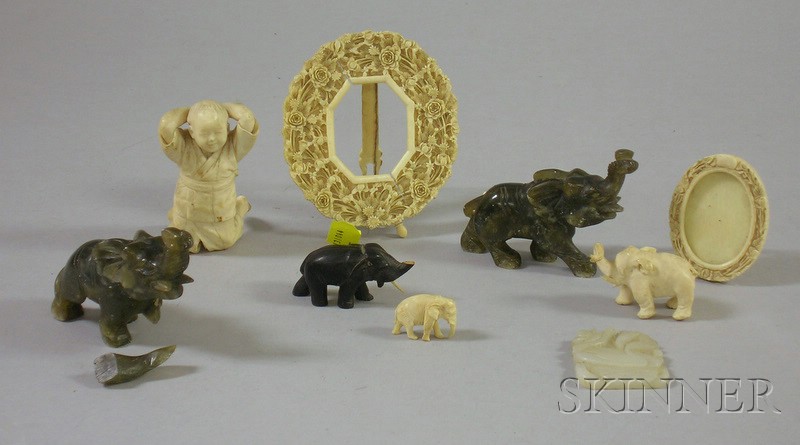 Appraisal: Group of Mostly Asian Items in Ivory Soapstone and Other