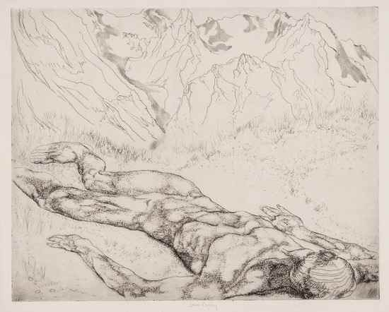 Appraisal: John Copley - A Man on the Grass etching on