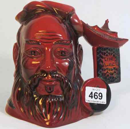 Appraisal: Royal Doulton Large Flambe Character Jug Confucius D Limited Edition