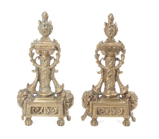 Appraisal: Sale Lot A Pair of Continental Gilt Bronze Chenets each