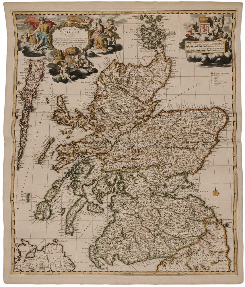 Appraisal: th Century Map of Scotland Exactissima Regni Scotiae Tabula by