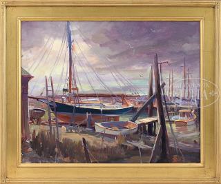 Appraisal: BOB BLUE American - APPROACHING STORM Oil on canvas Housed