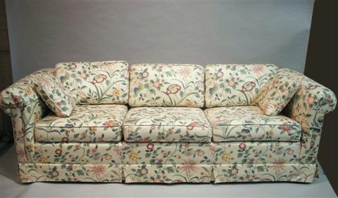 Appraisal: MODERN FLORAL SOFA AND LOVESEAT Mairmont Furniture the sofa h