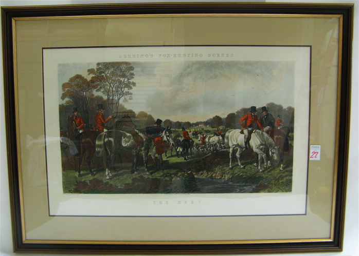 Appraisal: JOHN HARRIS JR COLORED ENGRAVING British - The Meet beginning