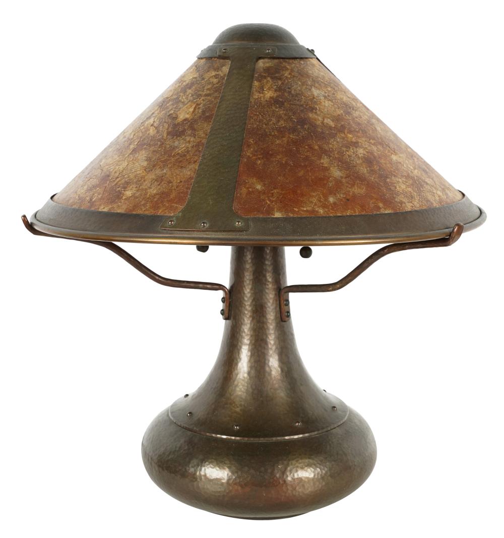 Appraisal: MICA LAMP COMPANY COPPER TABLE LAMPcontemporary Glendale California signed to